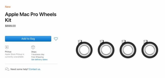 Apple представили колесики для компьютера, которые дороже, чем iPhone 11